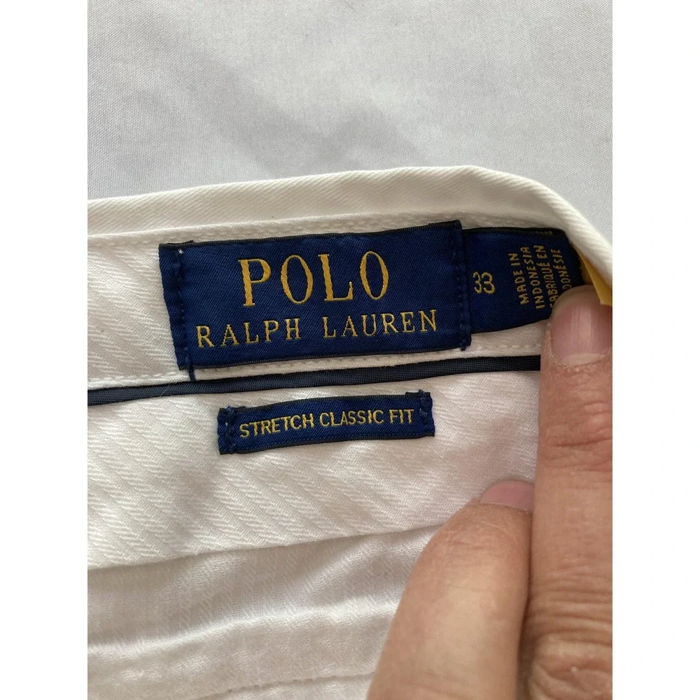 Polo Ralph Lauren Shorts Men 33 White Pony Embroidered Stretch Chino Classic EUC